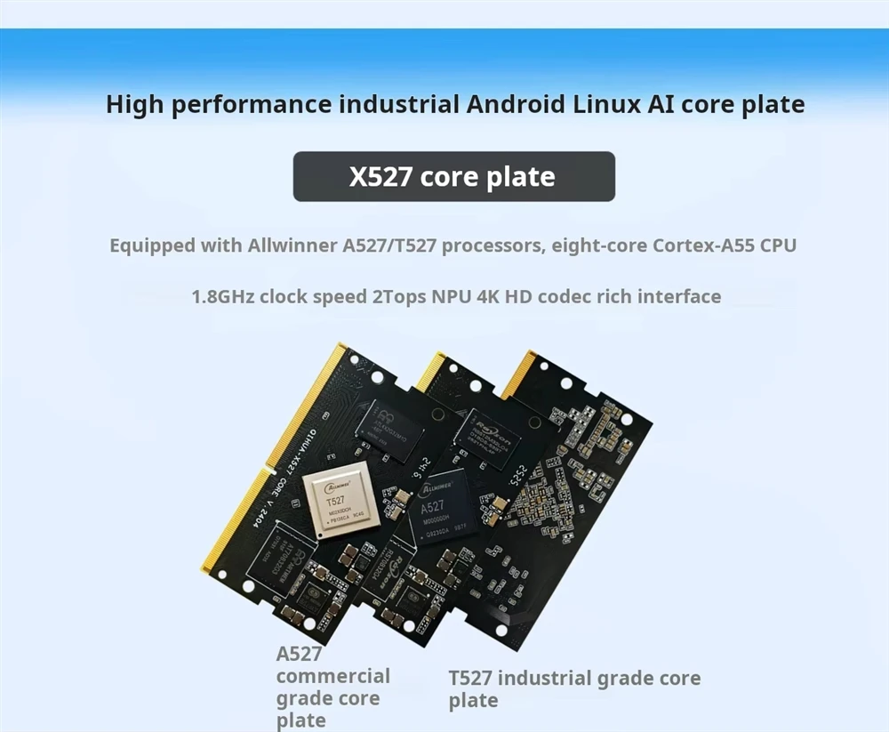 Фото Плата управления GGDX QiHua Allwinner A527/T для отладочных плат, восьмиядерная, Linux Android Ubuntu/Debian, промышленного класса, превосходит аналоги №3