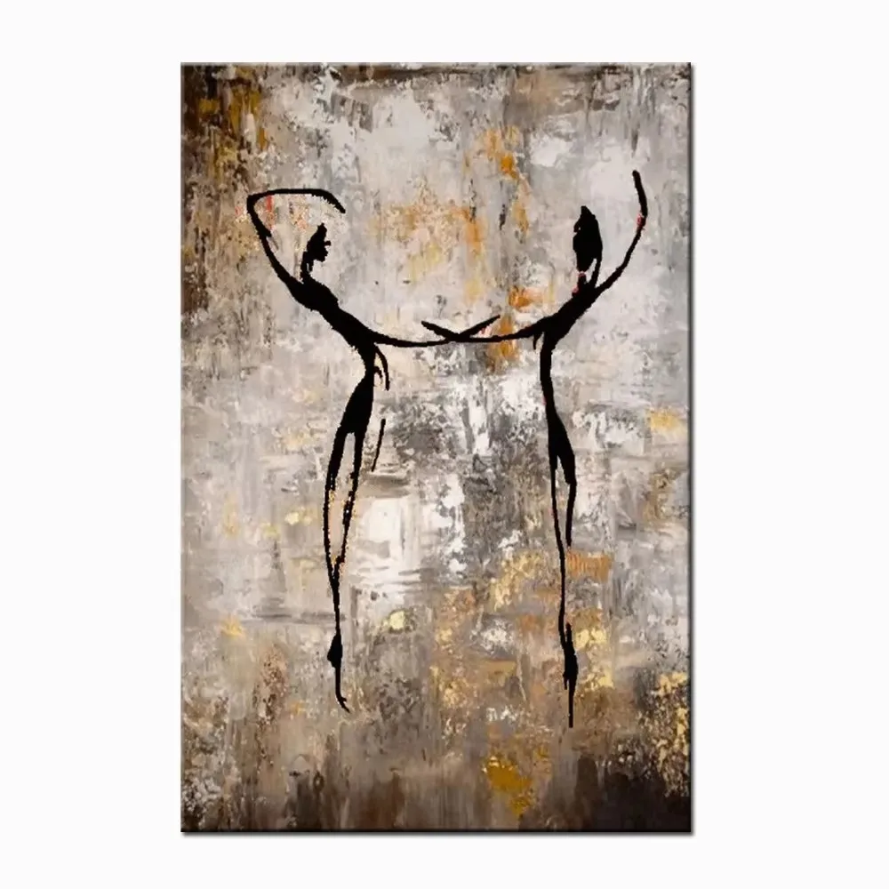 

Большая абстрактная картина маслом LBLUE Танцующие люди