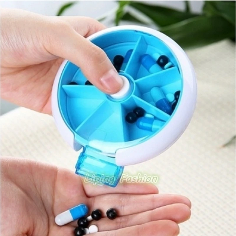 

Travel 7 Compartment Pill Box Medicine Tablet Holder Organizer Dispenser Case Environmentally Friendly ABS Non-toxic Material