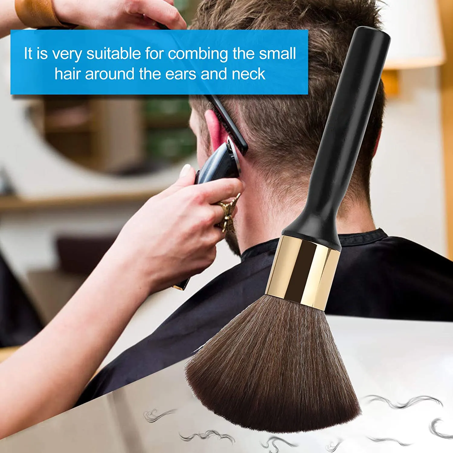 

NEW Barber Neck Face Duster Clean Black Brush Broken Hair Cut Hairdressing Salon Styling Tool Sweeping Tool Wholesale