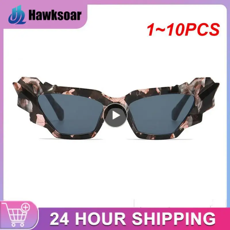 

1~10PCS Fashion Colorful Cat Eye Sunglasses Women Retro Unique Polygon Eyewear Shades UV400 Men Candy Colors Gradient Sun