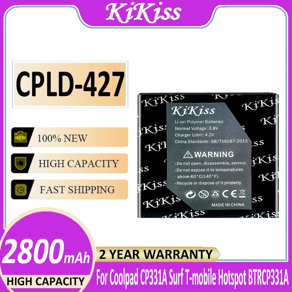 

Оригинальная батарея KiKiss Φ CPLD427 2800 мАч для Coolpad CP331A Surf T-mobile Hotspot BTRCP331A CPLD-427 Bateria
