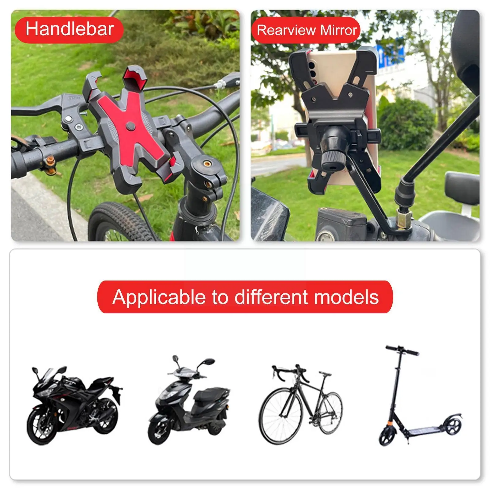 

Motorcycle Phone Holder For Bike 360 Degree Universal Bicycle Phone Holder Mobile Phone Stand Shockproof Bracket Accesories D6J2
