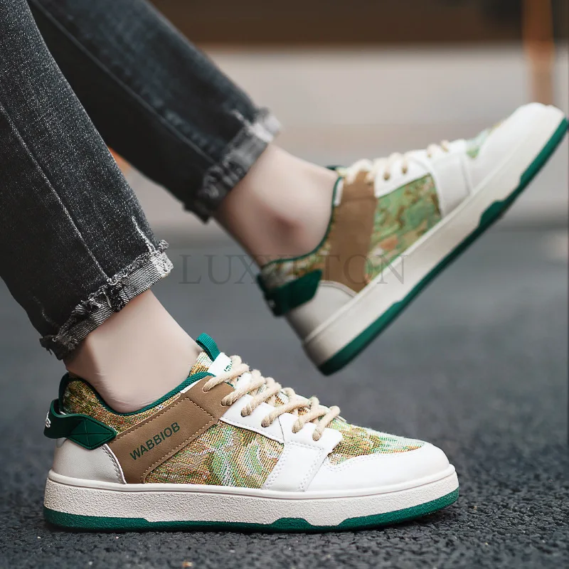 

Men's Trend Vulcanized Shoes Flat Casual Shoes Fashion Spring Autumn Canvas Shoes Students Lace Up Walking Sneakers for Man