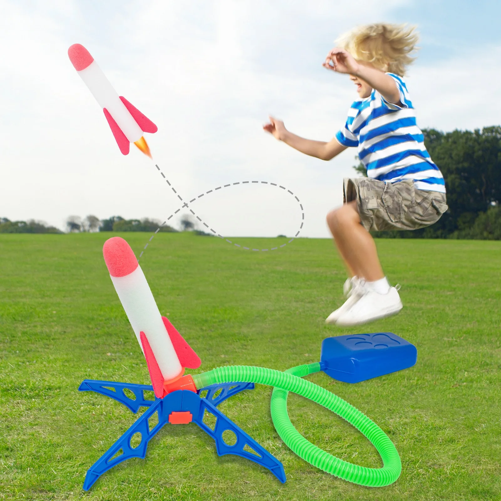 

Foot Launcher Foot-stepping Small Rocket Toys Outdoor Luminous Ejection Flying Flash Launch Rocket Children's Interactive Toys