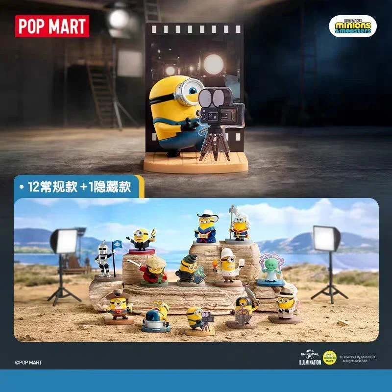 Фото POP MART Illumination Minions Monsters Blind Box Оригинальная мини-кукла, аниме-фигурка, таинственная коробка, коллекционная игрушка, подарок №3