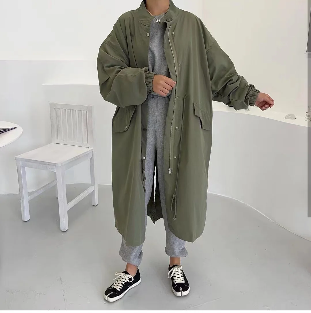 

SuperAen ретро Корейская весна и ветровка Новинка 2022 хлопок дикие Модные Повседневные дикие пальто для женщин с длинным рукавом