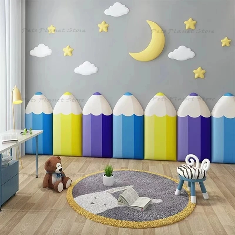 

Baby Kopfteil Antikollision 3D Wandaufkleber wunderschön dekoriert Kinderzimmer Kopfteil Tatami selbstklebende Tapete Wandbild
