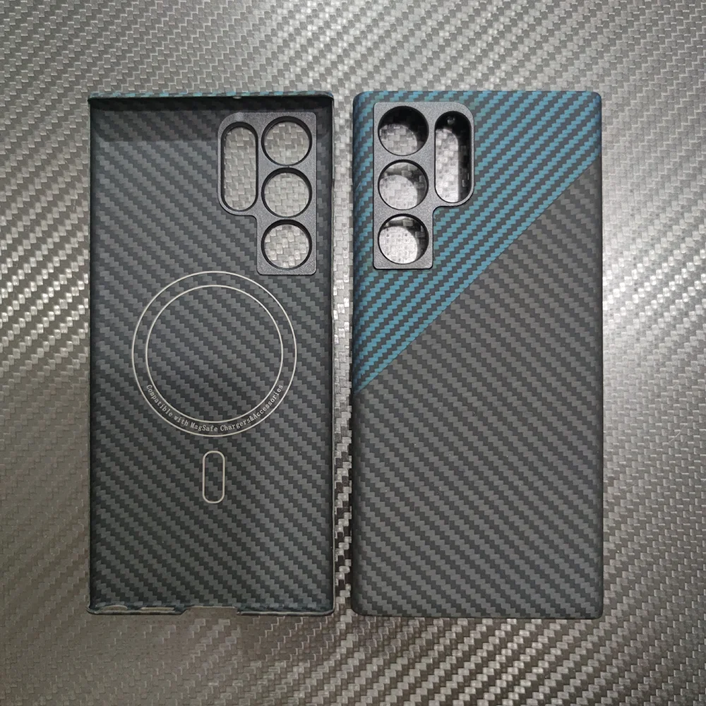 Ceny Etui Z Włókna Węglowego Do Samsung Galaxy S22 Ultra Do ładowarki Magsafe Etui Na Telefon Niebieskie Czarne Włókno Aramidowe Cienkie S22 Plus /S22 Okładka