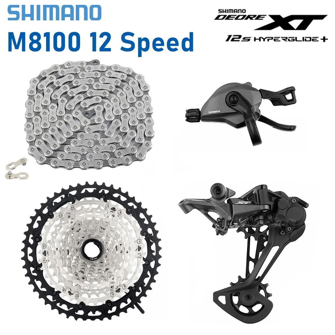 Shimano Deore XT M8100 12S Групповой набор Задний переключатель MTB 12-скоростной для горного
