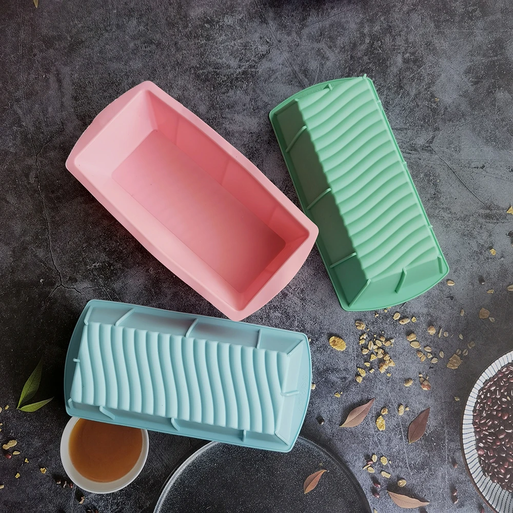 

Silicone Cake Mold Baking Accessories Rectangular wavy Bread Mold Toast Pan Cake Moulds Home Kitchen Tools