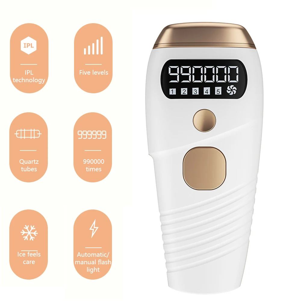 Remoção do Cabelo Dispositivo de Barbear Rejuvenescimento da Pele Depilador Photon Indolor Depilação Facial Corpo Permanente Máquina Profissional