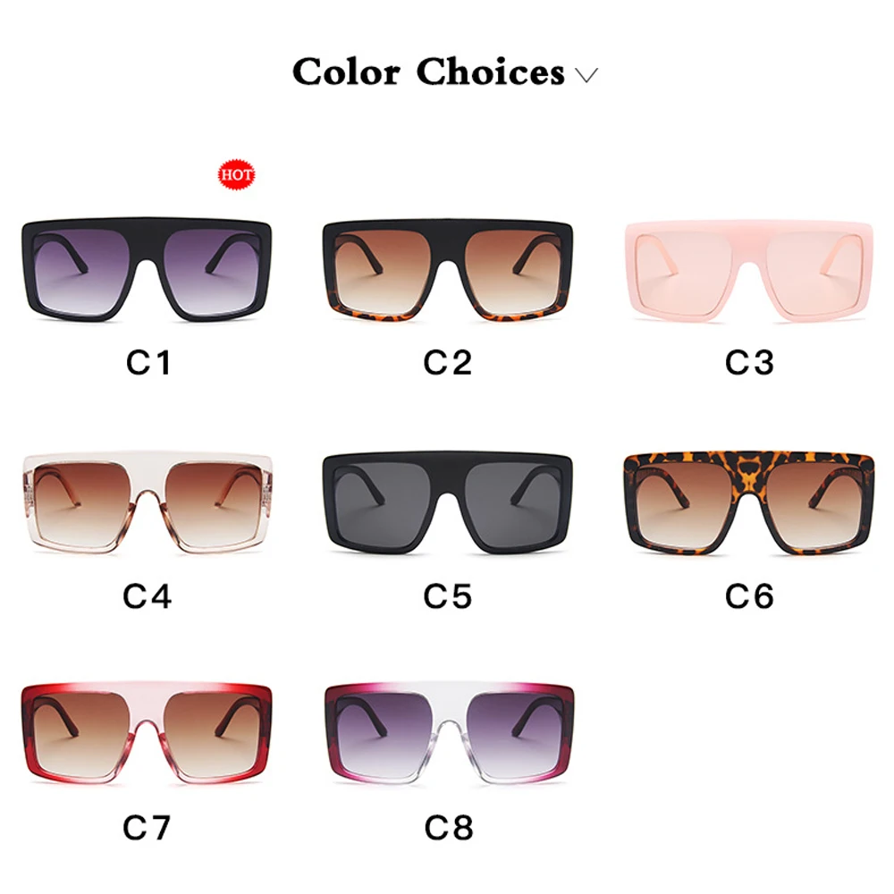 2023 Newest Design Big Frame Oversized Sunglasses Women Luxury Brand Large Flat Top Sun Glasses Trendy Square Gradient Shades images - 6