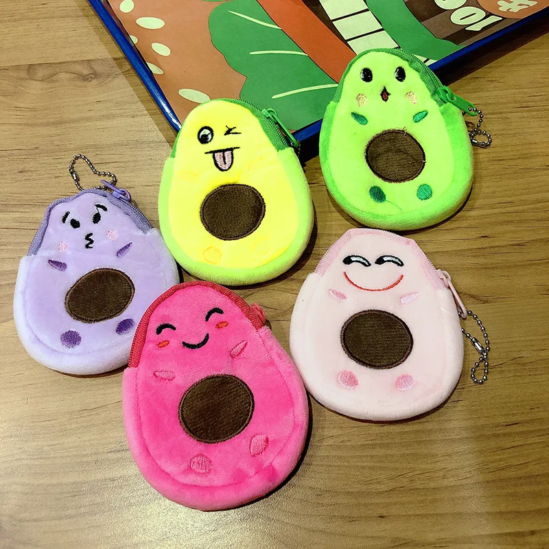 

Avocado Keychain Fruits Stuffed Plush Toy Filled Doll Key Ring Cushion Pillow Child Gift Girl Baby Makeup Lipstick Bag Purse