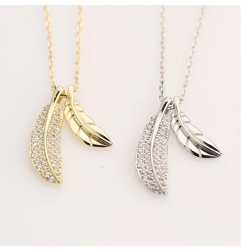 

Feather Necklace Women's Versatile S925 Sterling Silver Korean Version Simple Clavicle Chain Is Not Allergic And Does Not Fade