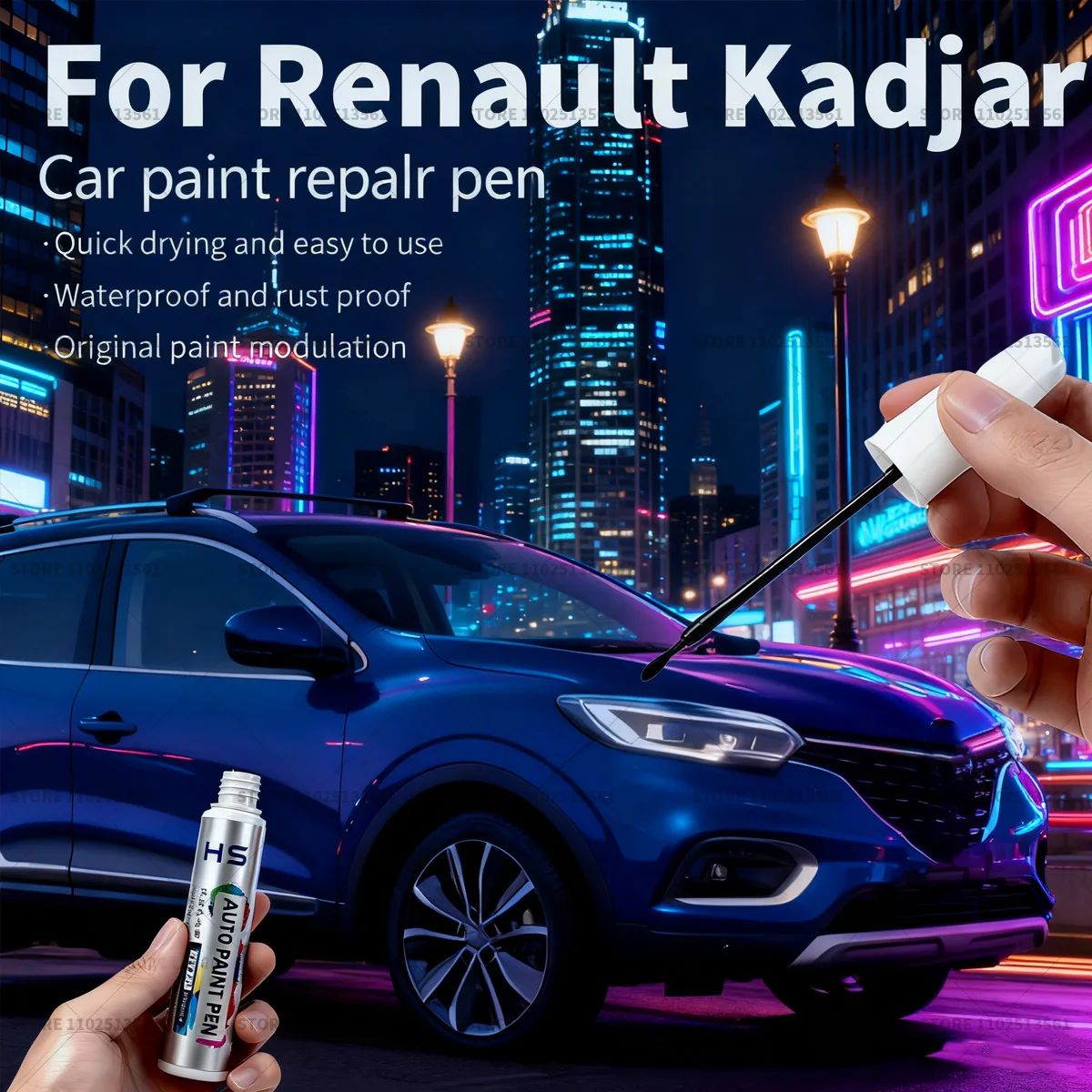 Фото Ручка для ремонта автомобильной краски для Renault Kadjar Touch Up Scratch Remover DIY Автоаксессуары Белый QYA Синий RPR Черный GNE Коричневый Красный NNP №1