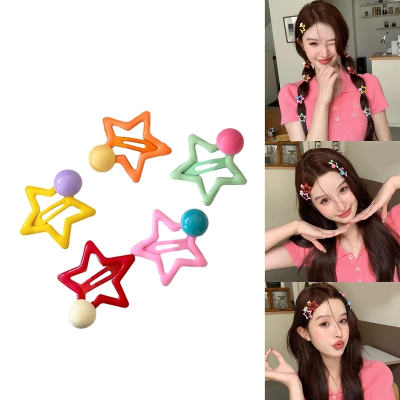 

Clip Hair Pins Y2K-style Y2K Girls Metal Headdress Multi-color Star Dropship