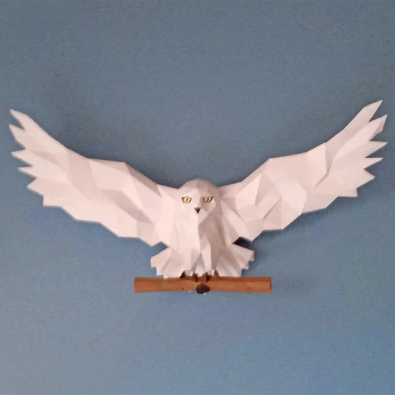 

70 см Бумажная модель в виде совы, 3D скульптура, животное, искусство, домашний декор, украшение на стену, птица, Бумажные модели, взрослые игрушки ручной работы