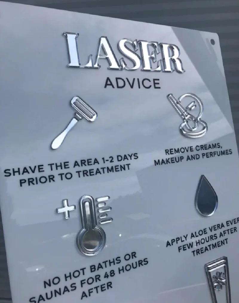 Лазерный знак для удаления волос акриловый настенный A3 Настенный декор салона