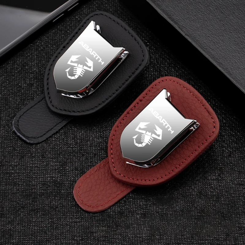 

car glasses case sunglass holder car visor sunglasses holder clip For abarth fiat 500 595 695 accessories storage eyeglass box