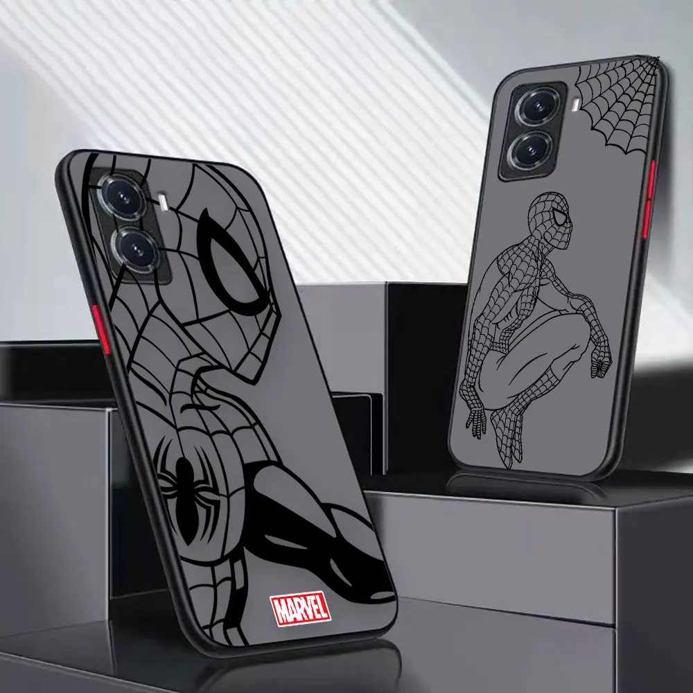 

Matte Case Funda Coque For VIVO Y93 91C 91 85 77 76S 76 75 72 5G 71 70S 67 53 52S 51 50 35 22S 2020 Case Line Spiderman Iron Man