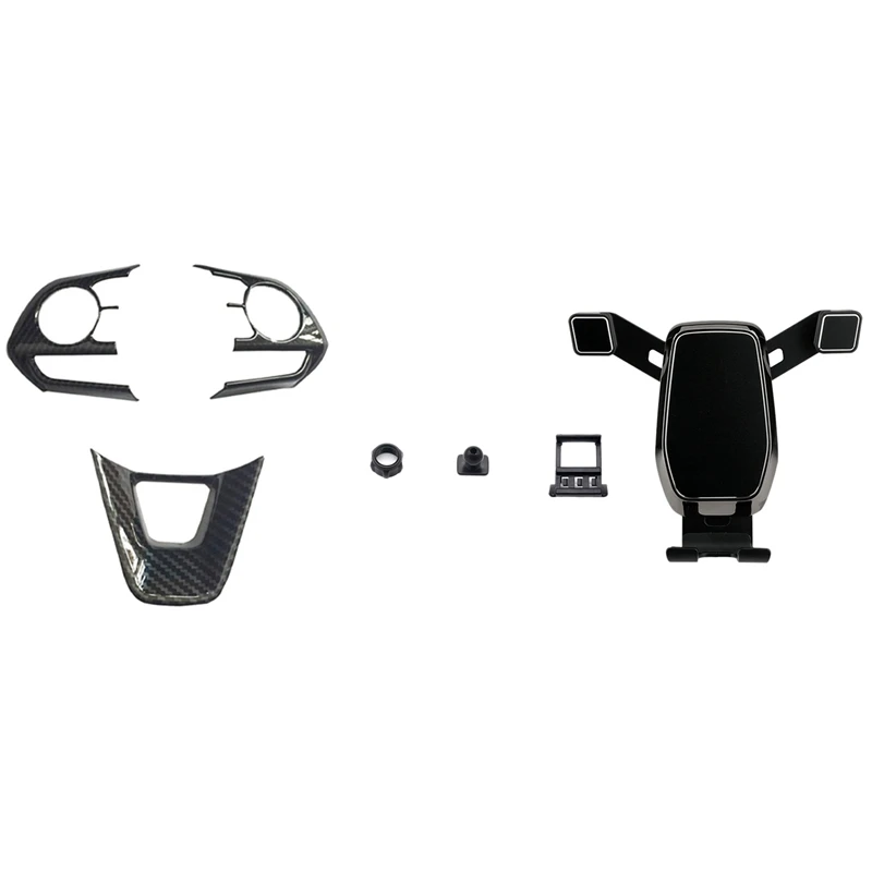 

3Pcs Car Steering Wheel Decoration Cover Trim With Car Mount Phone Holder Air Vent Clip Mobile Phone Holder