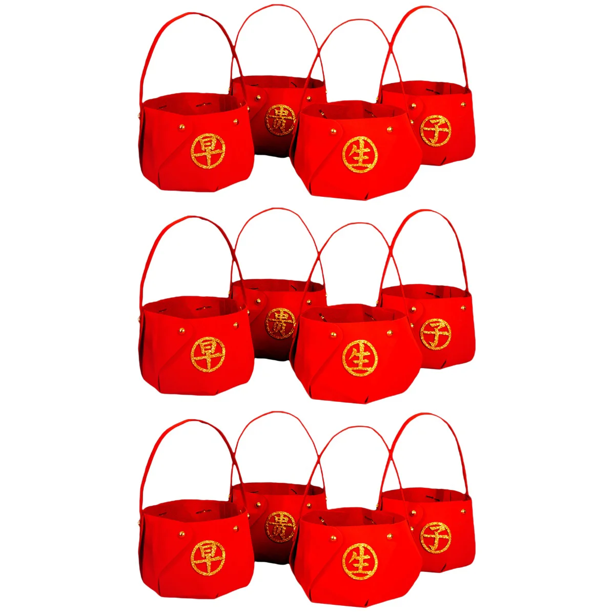 

12 Portable Wedding Baskets Felt Basket Ornaments Household Felt Baskets