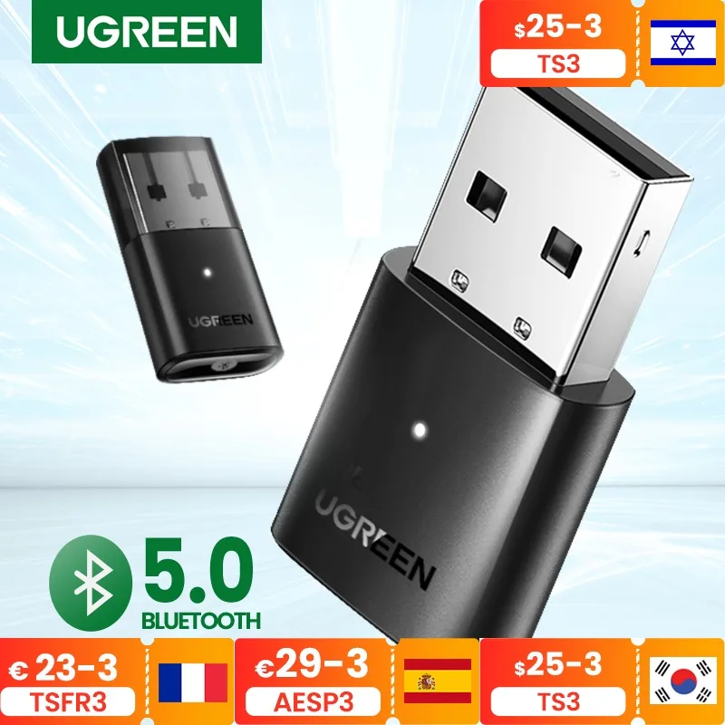  USB-адаптер UGREEN Bluetooth 5,0, адаптер 4,0 для ПК, динамика, беспроводной мыши, музыкальный аудиоресивер, передатчик aptx Bluetooth 5,0 