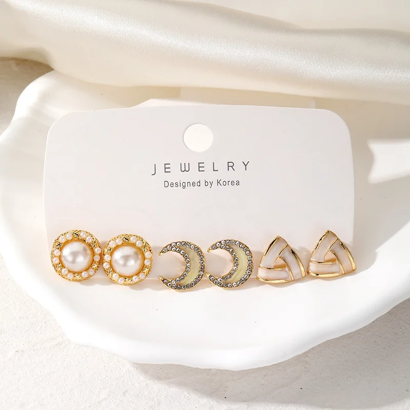 Модные богемные серьги-гвоздики IFKM с цирконом и жемчугом украшения для женщин