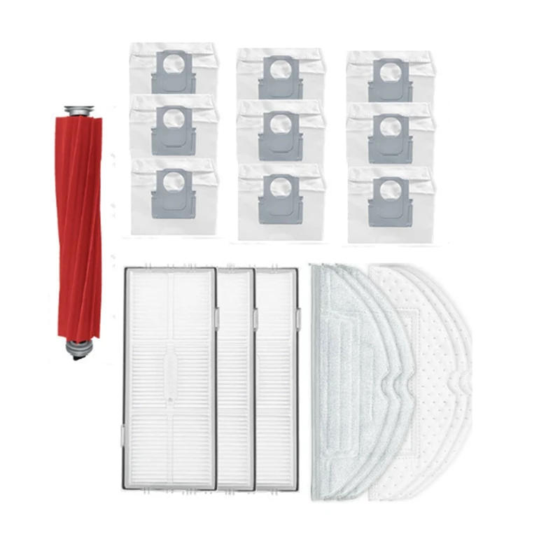 

Main White Pentagonal Brush Antibacterial Cloth Disposable Cloth Filter Dust Bag Spare Parts For Roborock S7 Maxv Ultra/T8plus