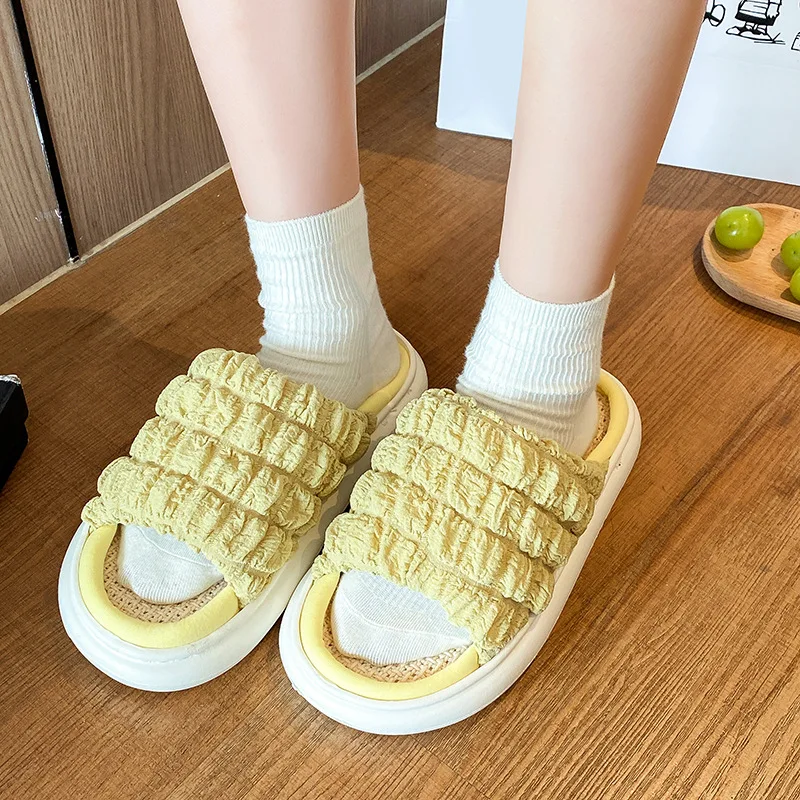 

2023 new linen slippers for men and women four seasons universal indoor home home couple non-slip mute cotton linen slips