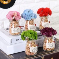 small emulational pot plant table decoration furnishings fake flower and plastic flower stone glass bottle lasagna
