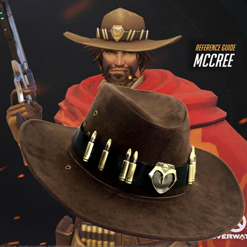 Фото Игра Ow Cole Cassidy Mccree, шляпа для косплея, мужская винтажная ковбойская шляпа в стиле вестерн, пиратская шляпа, аксессуар, карнавальный реквизит на Хэллоуин №1