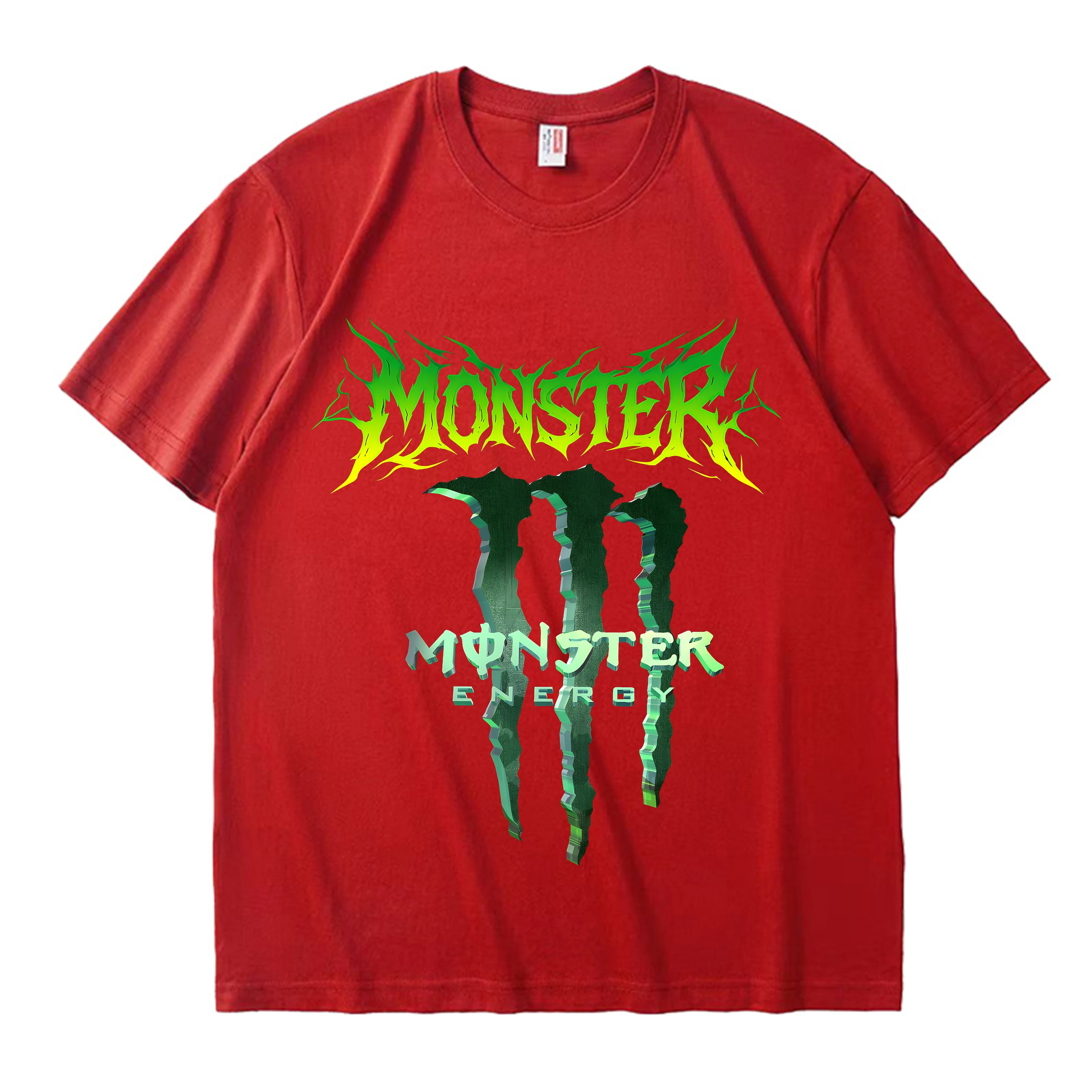 Фото Monster Energy Модная удобная уличная одежда для спорта на открытом воздухе Повседневная футболка Уникальная индивидуальная модная футболка свободного кроя для Casu №1