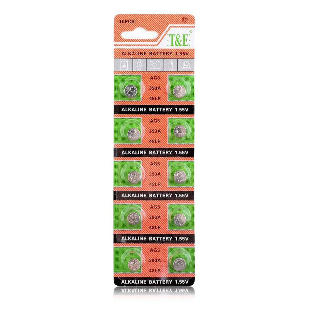 

AG5 20PCS 60mAh AG 5 1.55V Alkaline Button Battery LR754 393A 393 SR754 48LR G5A 193 Cell Coin Batteries For Watch Toys Remote