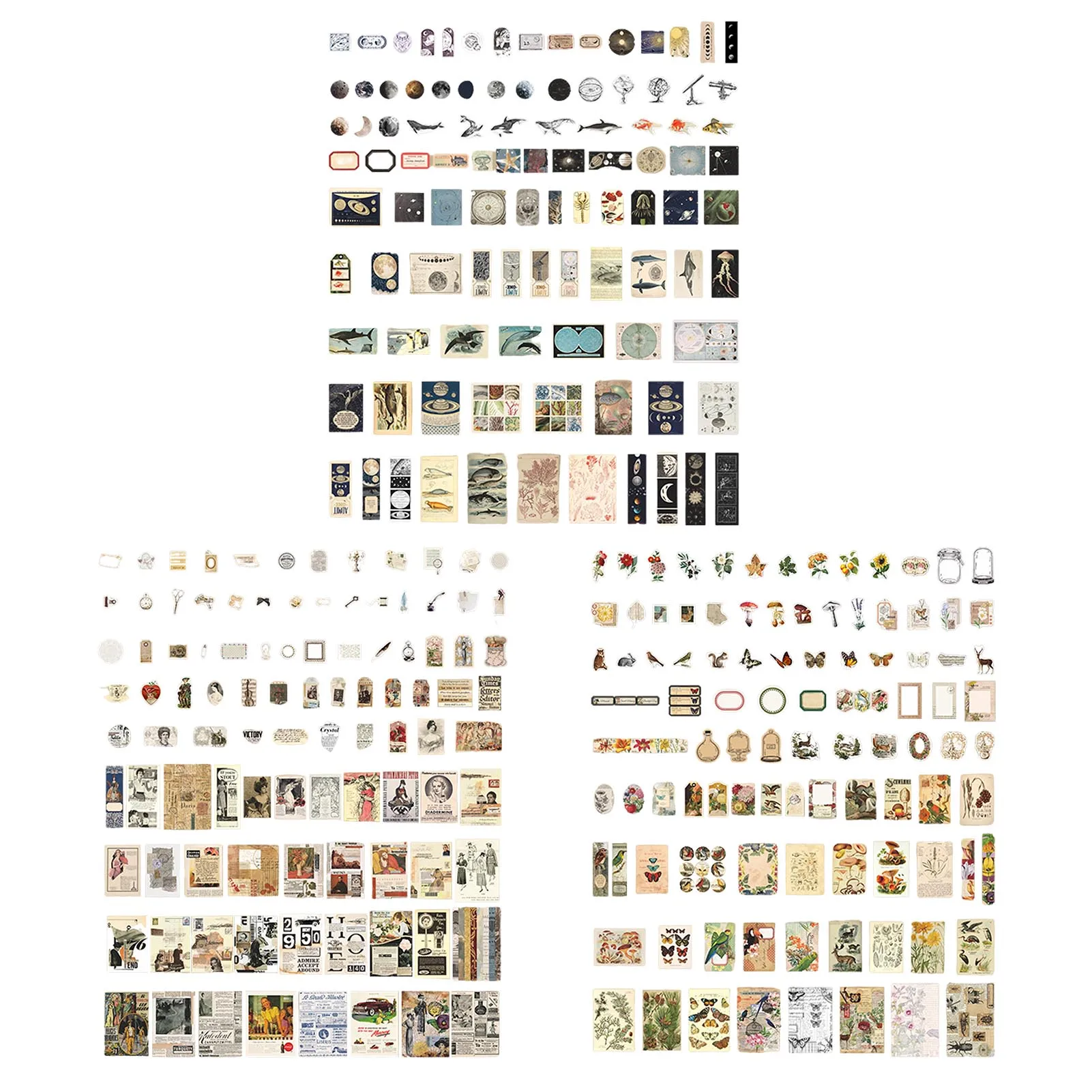 

200 шт./набор, стикеры для скрапбукинга в стиле ретро