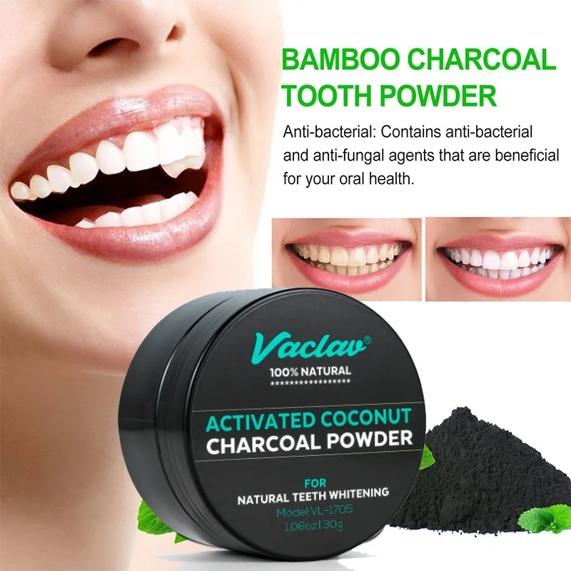 30 г кокосовое отбеливание зубов Уход за полостью рта угольный порошок