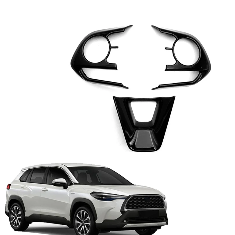 

3 шт. для Toyota Corolla 2020 года, рамка рулевого колеса, накладка, украшение, аксессуары для стайлинга автомобиля, наклейка