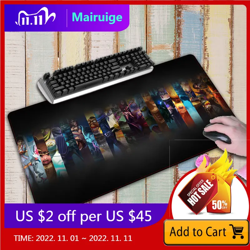 

Большой игровой коврик для мыши Mairuige League of legends Speed, коврик для мыши для ноутбука LOL с фиксируемой кромкой из натурального каучука, коврик для ...