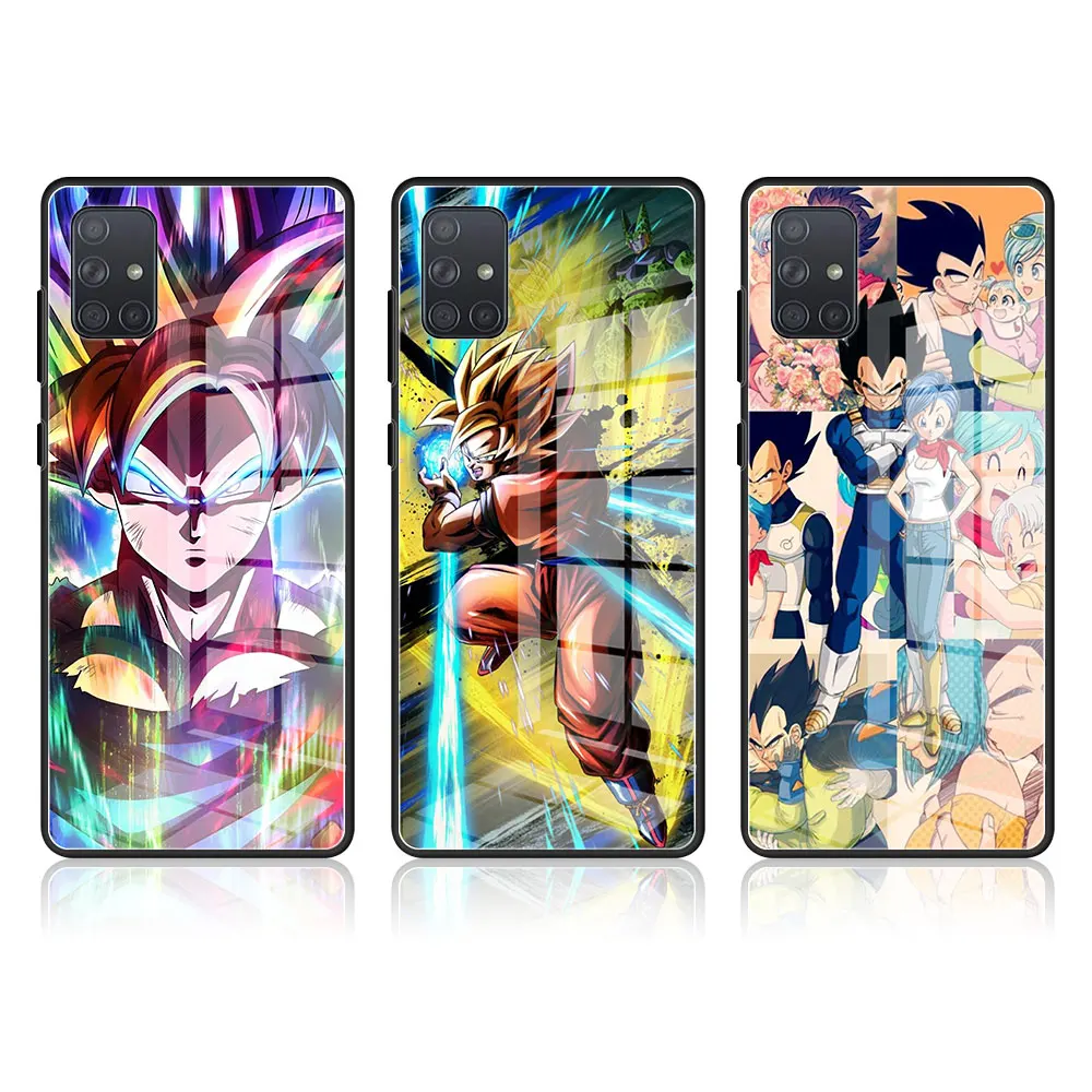 Стеклянный чехол для телефона Samsung Galaxy A51 A71 A50 A31 A70 A72 A52 5G A21s M31 M51 Sun Goku Dragon Ball |