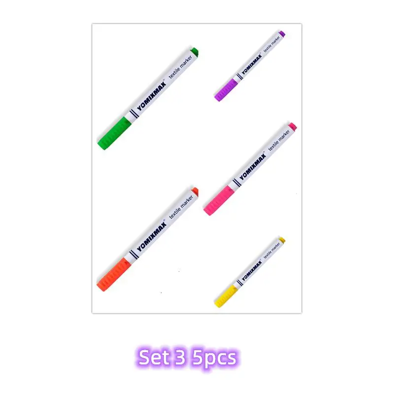 

Водостойкие маркеры для ткани 5 шт., разные цвета