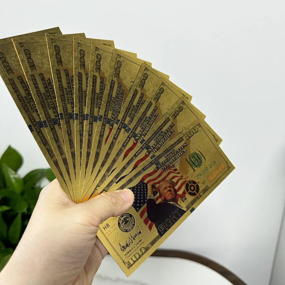 10 шт./лот 2024 стрельба по боевой карте делает меня сильнее Дональд Трамп 100 доллар