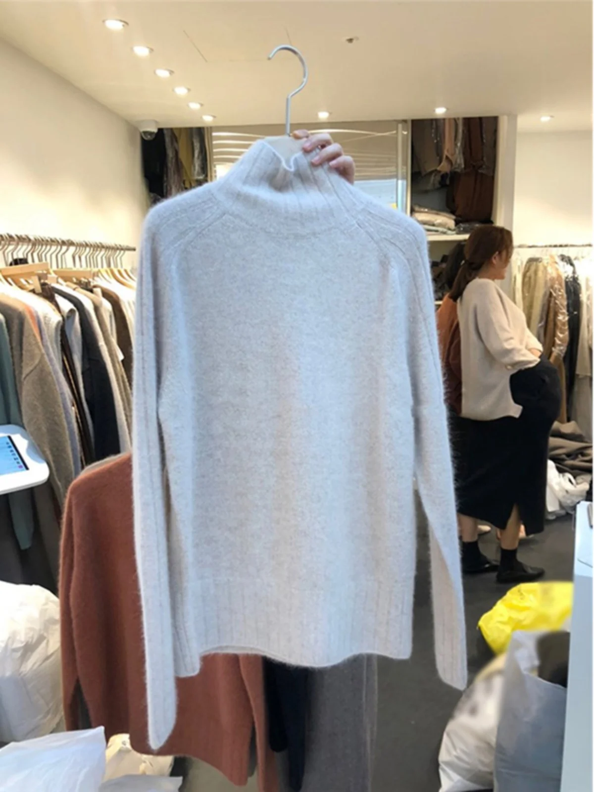 Winter Thick Imitation Raccoon Velvet Soft Glutinous Turtleneck Base Knit Gentle Wind Inner wear Loose Pullover Sweater Top