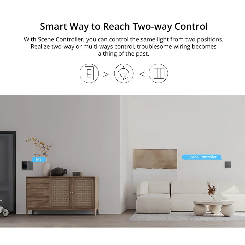 Фото Умный настенный выключатель SONOFF M5 SwitchMan, 120 кнопочный переключатель, 2/3 клавиш, умное быстрое приложение, дистанционное управление, поддержка R5 №4