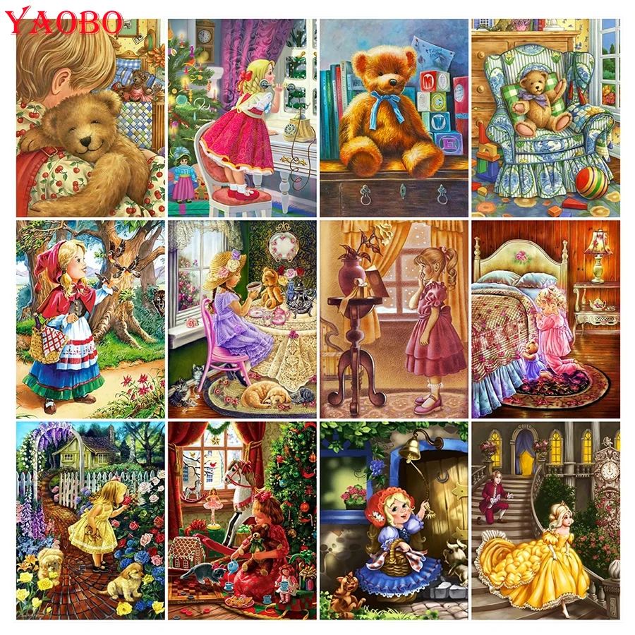 

DIY Diamond Painting Girl Princess Diamond Embroidery Cross Stitch Cartoon Fairy Tale Child Hobby Mosaic Rhinestone Pictures