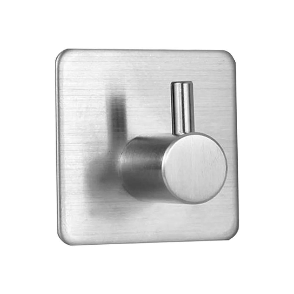 

2/4/6pcs Self-adhesive Towel Hooks Stainless Steel Round/Square Water Oil Proof Household Cloth Hat Hanger Kitchen Bathroom