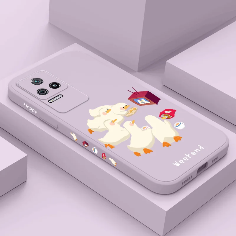 

Party Ducklings Phone Case For Xiaomi Poco M5 M5S X5 F4 X4 M4 F3 X3 M3 F2 X2 Pro C40 4G 5G GT Liquid Silicone Cover