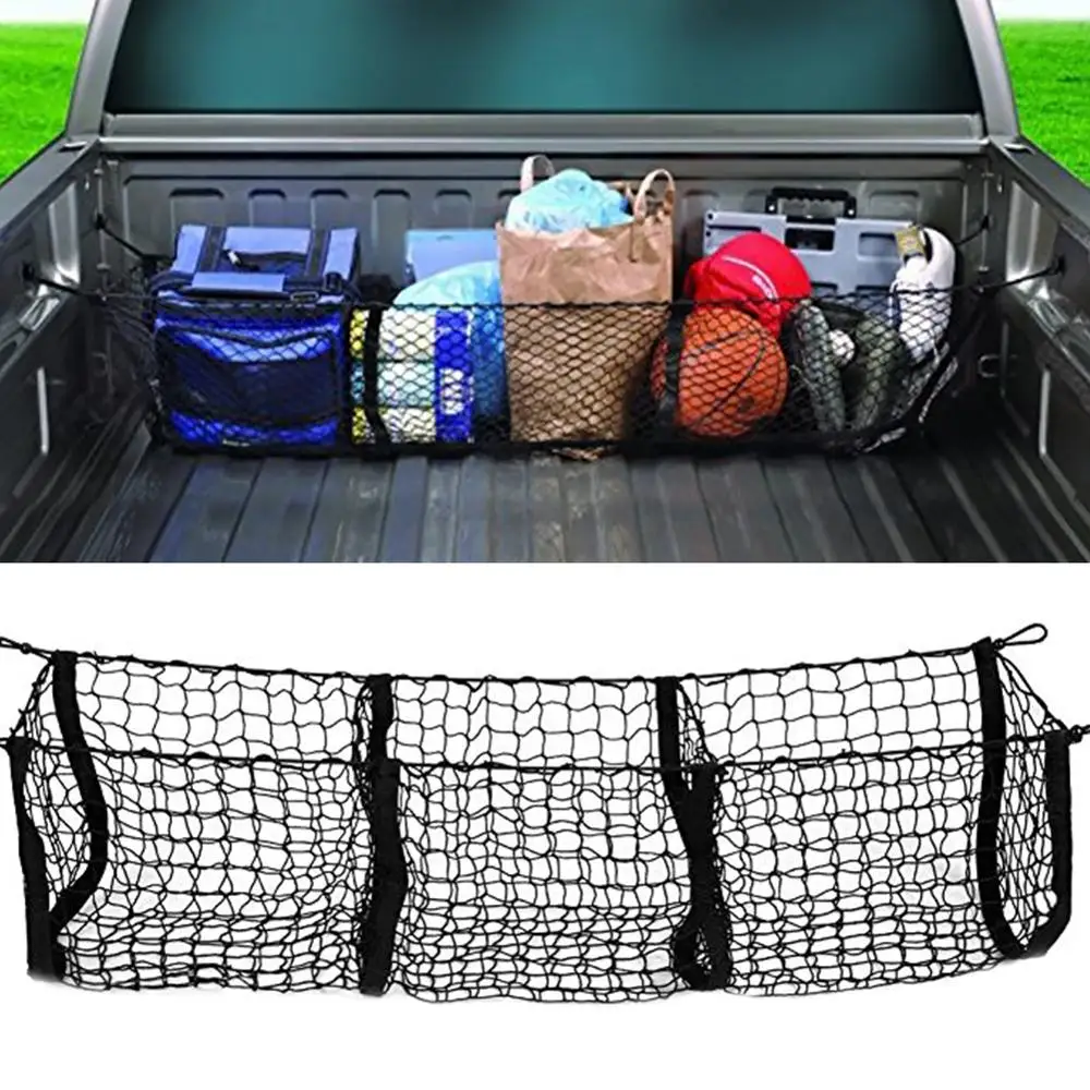 

Universal Car Accessories Pickup Trucks Car Trunk Net Bag Three Grid Luggage Three-Dimensional Net Pocket