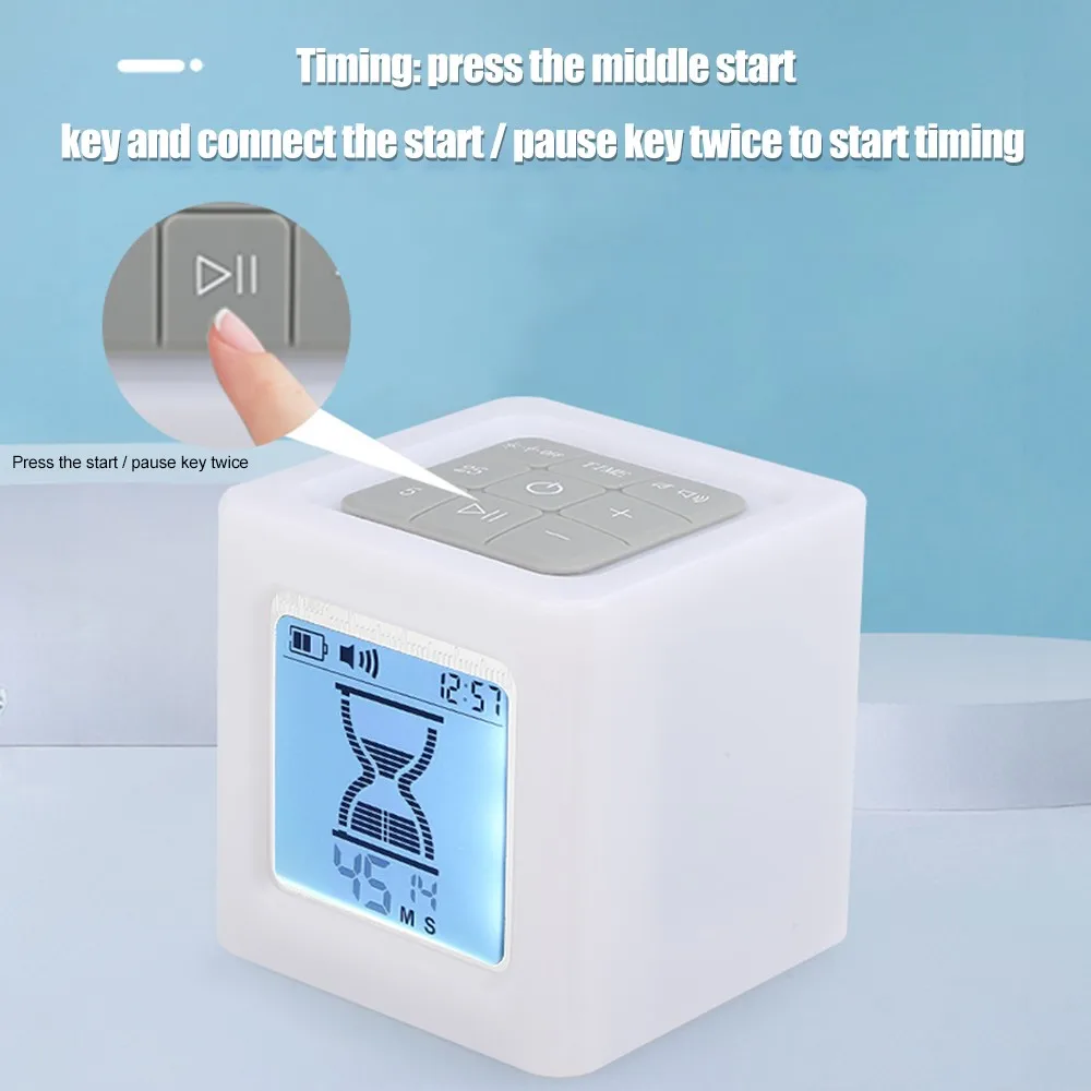 

LED Cube Timer Kitchen Cooking Management Alarm Clock Learning Hourglass Hourglass Work Exercise Countdown Time Students