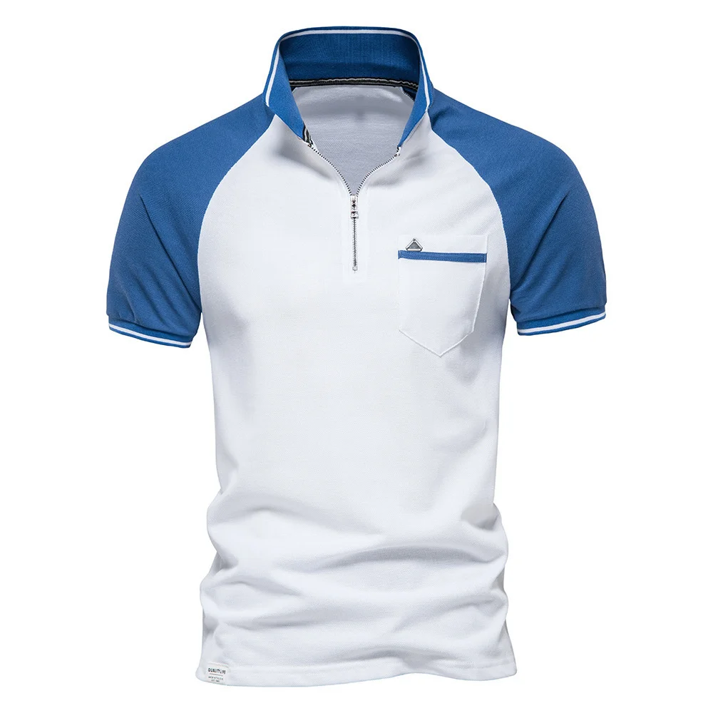 

Рубашка-поло мужская хлопковая с коротким рукавом, брендовая тенниска с принтом в стиле пэчворк, повседневная майка для гольфа